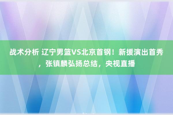 战术分析 辽宁男篮VS北京首钢！新援演出首秀，张镇麟弘扬总结，央视直播