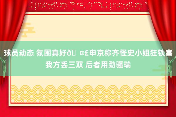 球员动态 氛围真好🤣申京称齐怪史小姐狂铁害我方丢三双 后者用劲骚瑞