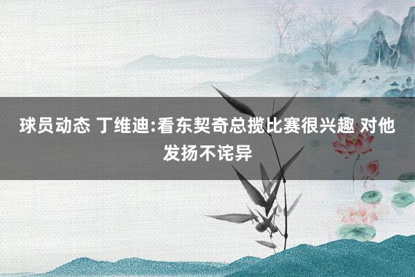 球员动态 丁维迪:看东契奇总揽比赛很兴趣 对他发扬不诧异