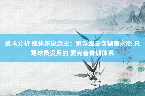 战术分析 媒体东说念主：别浮躁去含糊崔永熙 只骂球员没用的 要完善青训体系