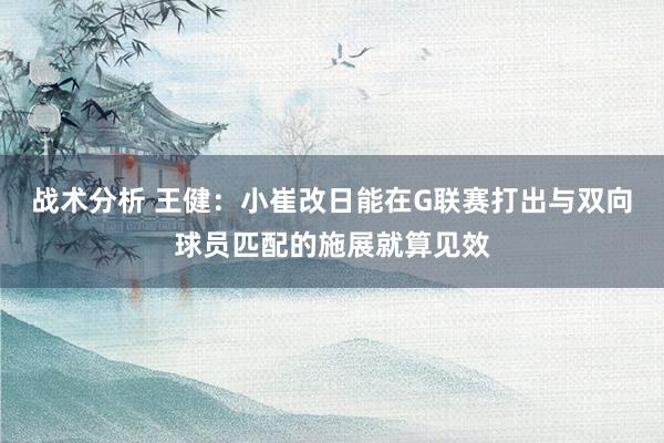 战术分析 王健：小崔改日能在G联赛打出与双向球员匹配的施展就算见效