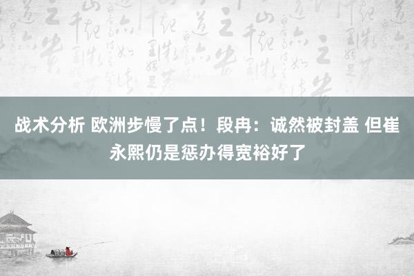 战术分析 欧洲步慢了点！段冉：诚然被封盖 但崔永熙仍是惩办得宽裕好了