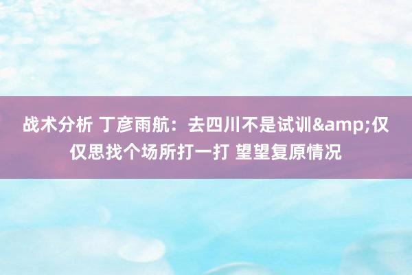 战术分析 丁彦雨航：去四川不是试训&仅仅思找个场所打一打 望望复原情况