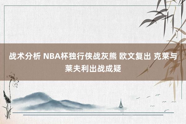 战术分析 NBA杯独行侠战灰熊 欧文复出 克莱与莱夫利出战成疑